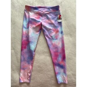 BCG Girls Training Printed Leggings Cherry Blossom Tie Dye Pink Purple XL NEW